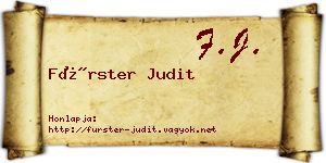 Fürster Judit névjegykártya